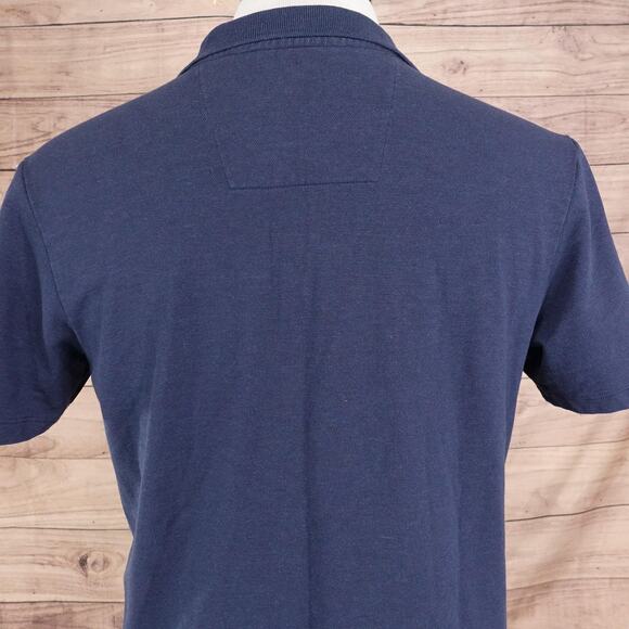 Mack Weldon Polo Shirt Mens Medium Navy Blue Silver Pique Performance Stretch - Picture 5 of 8